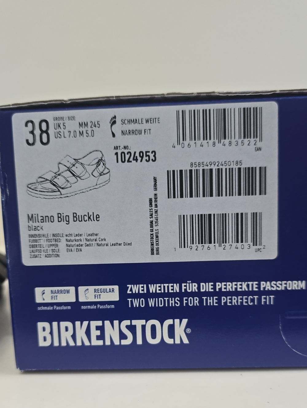 New Birkenstock Women's Milano Big Buckle Black Two-Strap Sandal - Picture 10 of 11